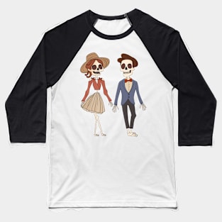 Dapper Skeleton Couple Baseball T-Shirt